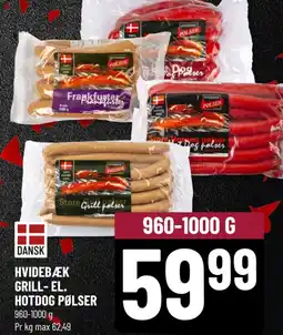 HVIDEBÆK GRILL-EL. HOTDOG PØLSER