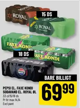 Løvbjerg PEPSI EL. FAXE KONDI SODAVAND EL. ROYAL ØL tilbud