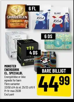 Løvbjerg MONSTER ENERGIDRIK EL. SPECIALØL tilbud