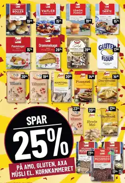 Løvbjerg SPAR 25% PÅ AMO, GLUTEN, AXA MÜSLI EL. KORNKAMMERET tilbud