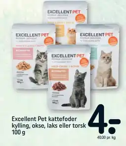REMA 1000 Excellent Pet kattefoder kylling, okse, laks eller torsk 100 g tilbud