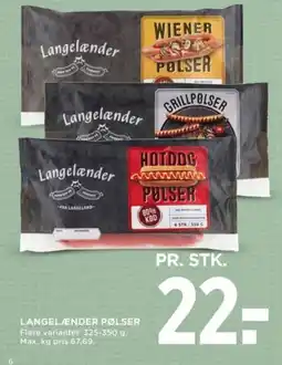 MENY LANGELÆNDER PØLSER tilbud