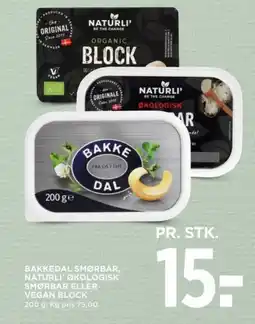 MENY BAKKEDAL SMØRBAR, NATURLI ØKOLOGISK SMØRBAR ELLER VEGAN BLOCK tilbud