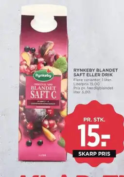 MENY RYNKEBY BLANDET SAFT ELLER DRIK tilbud