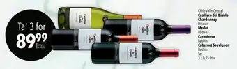 Casillero del Diablo Chardonnay - Merlot - Carménère - Cabernet Sauvignon
