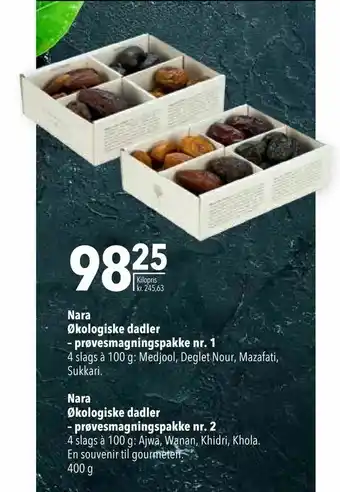 Citti Nara Økologiske dadler - prøvesmagningspakke nr. 1 tilbud