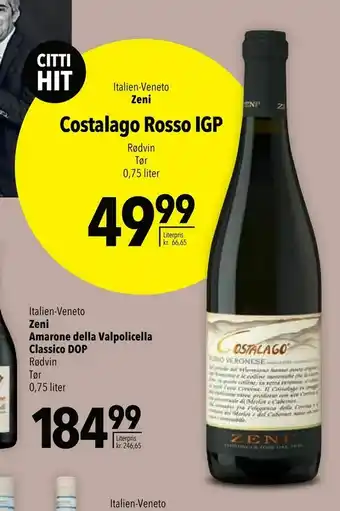 Citti Costalago Rosso IGP tilbud