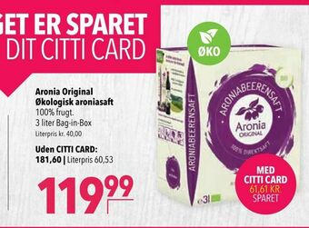 Citti Aronia Original Økologisk aroniasaft tilbud