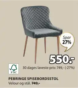 JYSK PEBRINGE SPISEBORDSSTOL tilbud