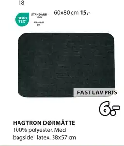 JYSK HAGTRON DØRMÅTTE tilbud