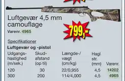 Harald Nyborg Luftgevær 4,5 mm camouflage tilbud