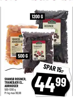 Løvbjerg SVANSØ ROSINER, TRANEBÆR EL. ABRIKOSER tilbud