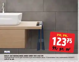 GULV- OG VÆGKLINKE ARES GREY 30 X 60 CM