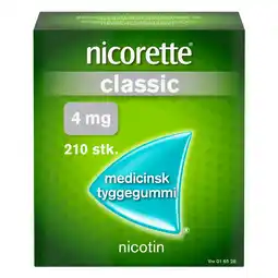 Matas Nicorette Classic 4 mg medicinsk tyggegummi 210 stk tilbud
