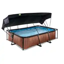 Bauhaus Exit Toys pool Wood m/baldakin og patronfilterpumpe 300x200x65 cm tilbud