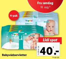 Lidl Vådservietter tilbud