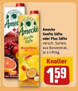 REWE DE Amecke Sanfte Säfte oder Plus Säfte tilbud