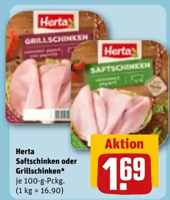 REWE Herta Saftschinken oder Grillschinken tilbud