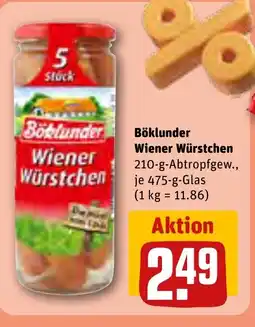REWE DE Böklunder Wiener Würstchen tilbud