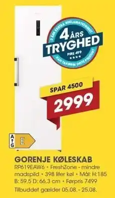 Punkt1 Gorenje Køleskab tilbud