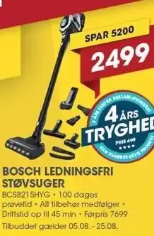 Punkt1 Bosch Ledningsfri Støvsuger tilbud