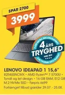 Expert Lenovo Ideapad 1 15,6`` tilbud