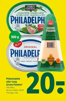 Coop 365 Philadelphia eller Coop Grana Padano tilbud