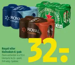 Coop 365 Royal eller Heineken 6-pak tilbud