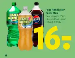 Coop 365 Faxe Kondi eller Pepsi Max tilbud