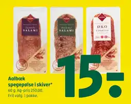 Coop 365 Aalbæk spegepølse i skiver tilbud
