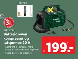 Lidl Batteridreven kompressor og luftpumpe 20 V tilbud