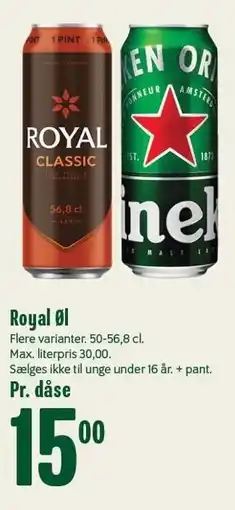 Min Købmand Royal Øl tilbud
