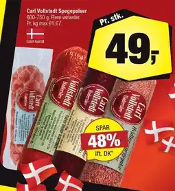 Calle Carl Vollstedt Spegepølser tilbud
