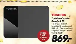 Bilka Toshiba Canvio Ready 4 TB tilbud