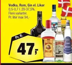 Calle Vodka, Rom, Gin el. Likør tilbud
