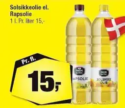 Solsikkeolie el. Rapsolie