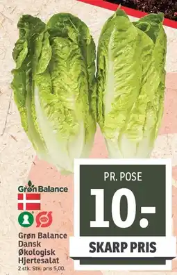 SPAR Grøn Balance Dansk Økologisk Hjertesalat tilbud