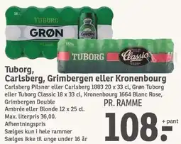SPAR Tuborg, Carlsberg, Grimbergen eller Kronenbourg tilbud