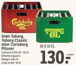 SPAR Grøn Tuborg, Tuborg Classic eller Carlsberg Pilsner tilbud