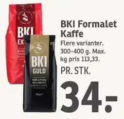 SPAR BKI Formalet Kaffe tilbud