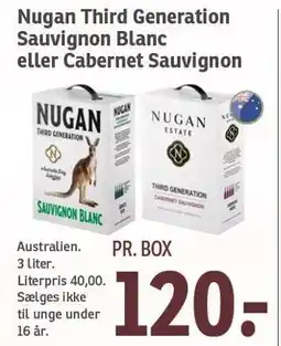 SPAR Nugan Third Generation Sauvignon Blanc eller Cabernet Sauvignon tilbud
