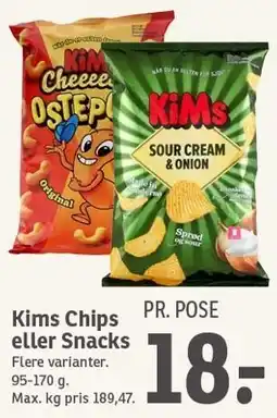 SPAR Kims Chips eller Snacks tilbud
