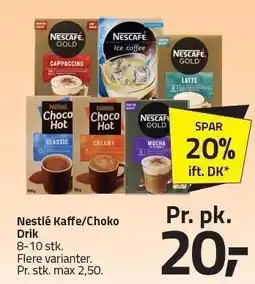 Fleggaard Nestlé Kaffe/Choko Drik 8-10 stk tilbud