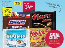 Fleggaard Mars, Snickers, Twix el. Bounty Minis tilbud