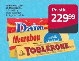 Fleggaard Toblerone, Daim el. Marabou XL tilbud