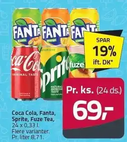 Fleggaard Coca Cola, Fanta, Sprite, Fuze Tea tilbud