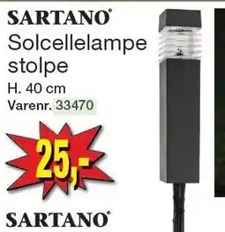 Harald Nyborg SARTANO Solcellelampe stolpe tilbud
