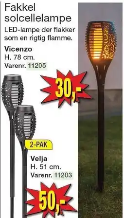 Harald Nyborg Fakkel solcellelampe tilbud
