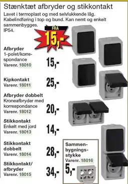 Harald Nyborg Stænktæt afbryder og stikkontakt tilbud