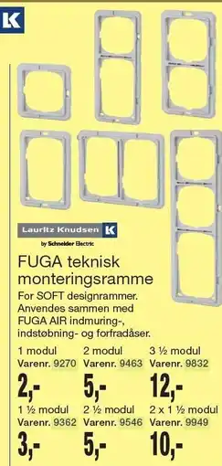 Harald Nyborg FUGA teknisk monteringsramme tilbud